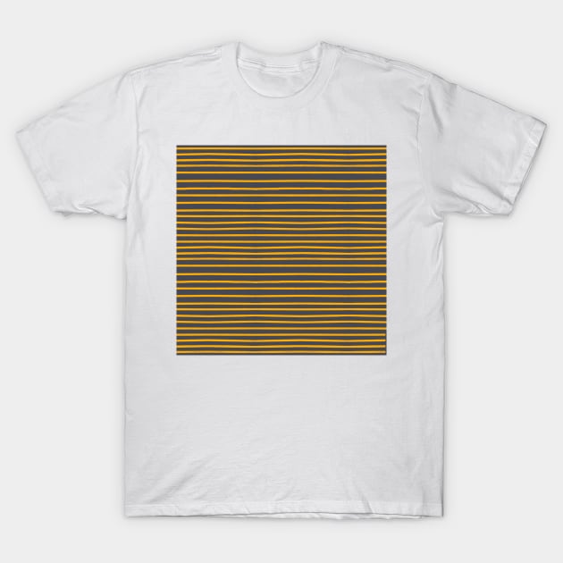 Yellow stripes on inkwell grey T-Shirt by A_using_colors